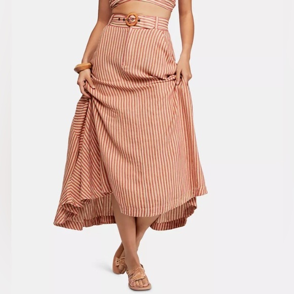 Free People Casablanca linen blend skirt with pockets - Picture 4 of 14